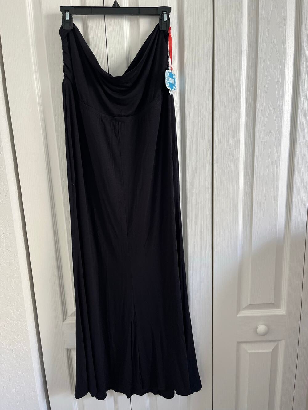 L’Amour by Nanette Lepore NWT Black Strapless Maxi Dress XL Stretch Knit